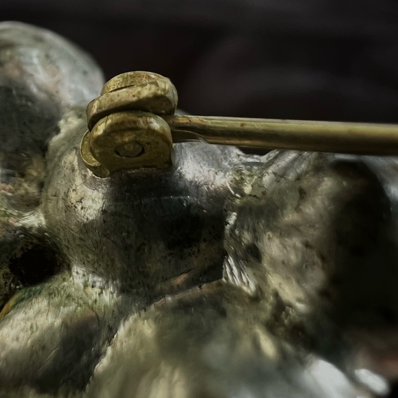 Large Antique Rhinestone Brooch 1930s Pot Metal Diamanté Paste Rhinestone - Picture 8 of 10